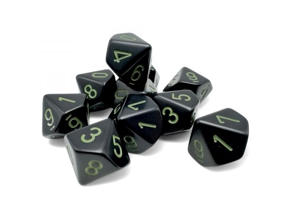 d10 Opaque - Black / Green
