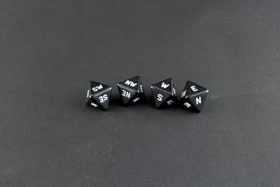 Chessex Dice: 1d8 Compass Die Opaque Black / White (Qty 1)