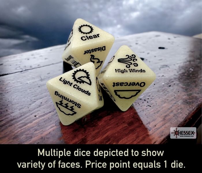 Chessex Dice: 1d8 Weather Die Opaque White / Black (Qty 1)
