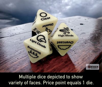 Chessex Dice: 1d8 Weather Die Opaque White / Black (Qty 1)