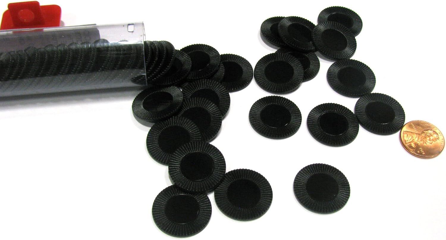 Mini Plastic Stacking Poker Chips, 7/8&quot; - Black