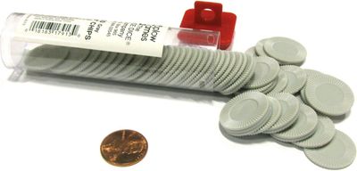 Mini Plastic Stacking Poker Chips, 7/8&quot; - Gray