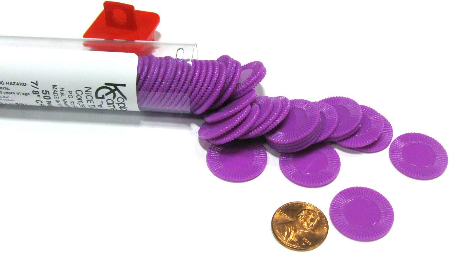 Mini Plastic Stacking Poker Chips, 7/8&quot; - Purple