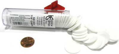 Mini Plastic Stacking Poker Chips, 7/8&quot; - White