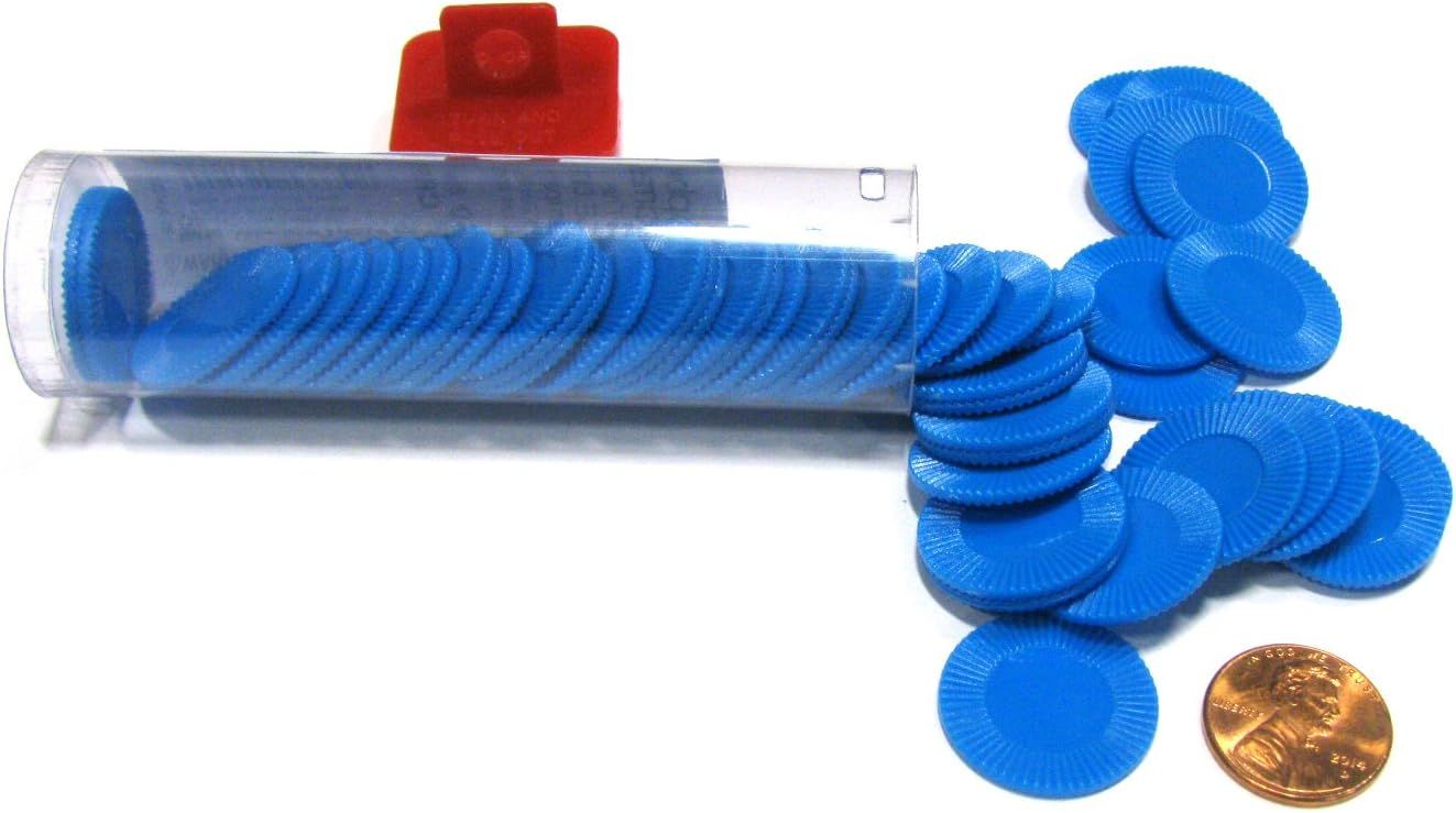 Mini Plastic Stacking Poker Chips, 7/8&quot; - Blue