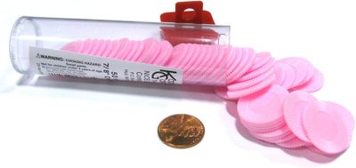 Mini Plastic Stacking Poker Chips, 7/8&quot; - Pink