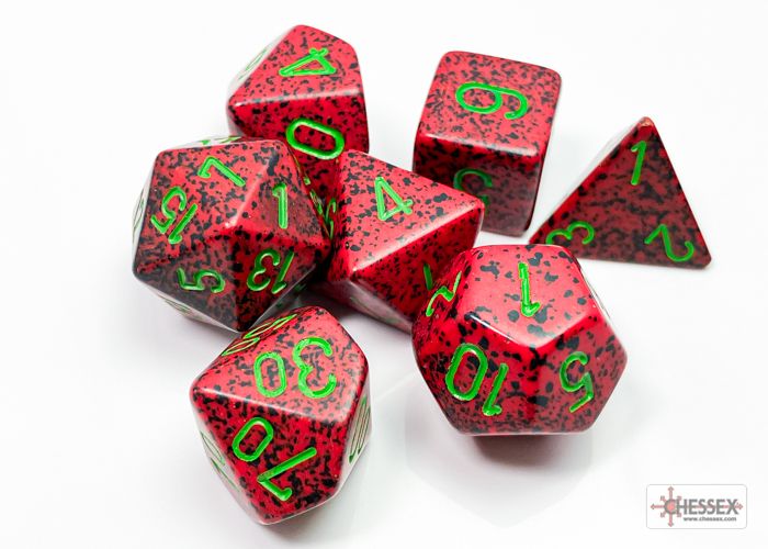 Polyhedral 7-die RPG Set (Chessex) Speckled, Strawberry