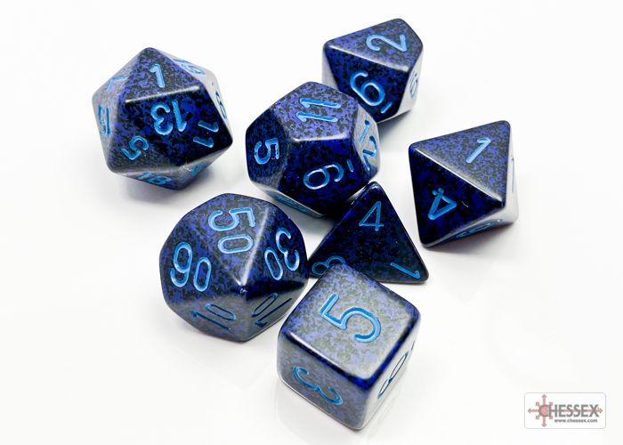 Polyhedral 7-die RPG Set (Chessex) Speckled, Cobalt