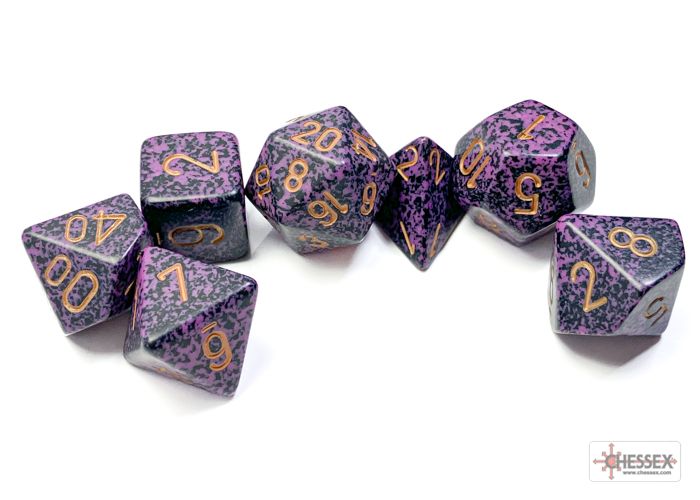 Polyhedral 7-die RPG Set (Chessex) Speckled, Hurricane