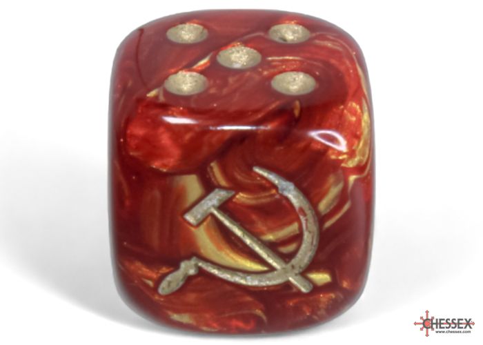 Axis and Allies d6 Dice: Soviet Union War Dice - Scarab Scarlet / Gold (Chessex)