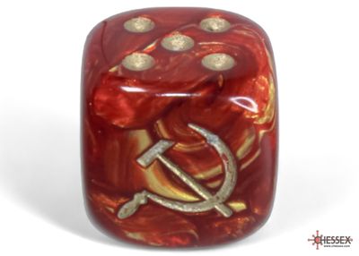 Axis and Allies d6 Dice: Soviet Union War Dice - Scarab Scarlet / Gold (Chessex)