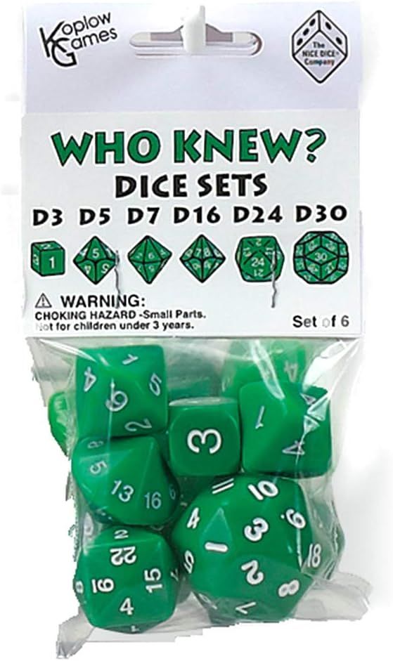 Dice Set: Who Knew? - Green / White