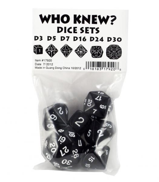Dice Set: Who Knew? - Black / White