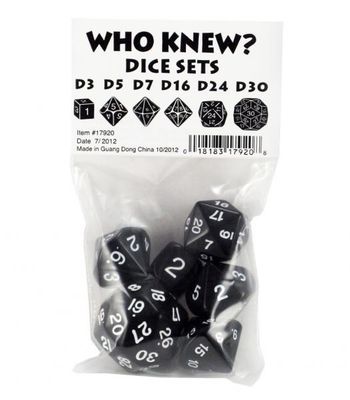 Dice Set: Who Knew? - Black / White