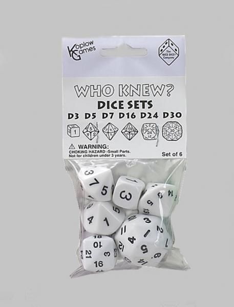Dice Set: Who Knew? - White / Black