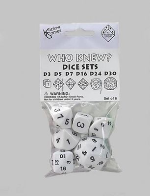 Dice Set: Who Knew? - White / Black