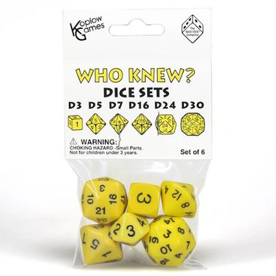 Dice Set: Who Knew? - Yellow / Black