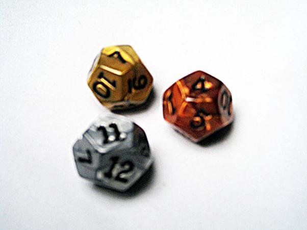 Single d12 Opaque Dice (Olympic colors)