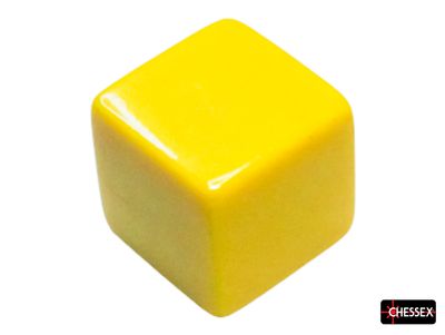 Blank Dice: 15mm d6 Opaque Yellow