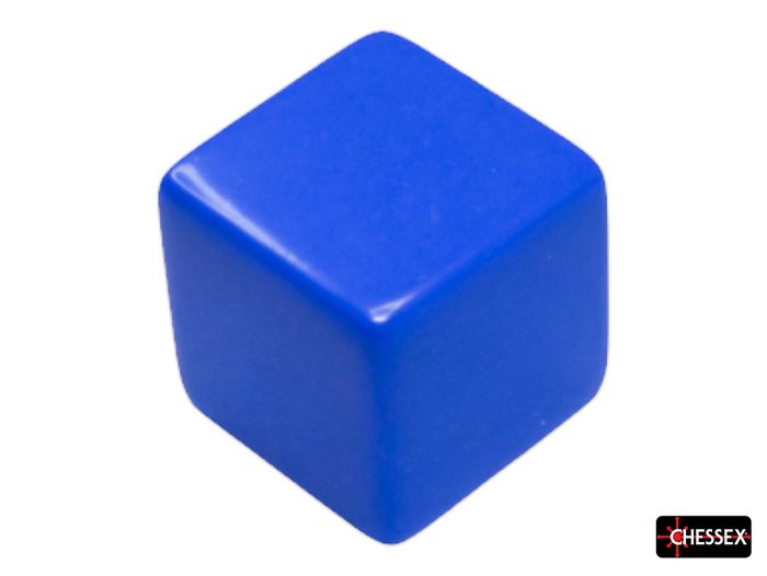 Blank Dice: 15mm d6 Opaque Blue