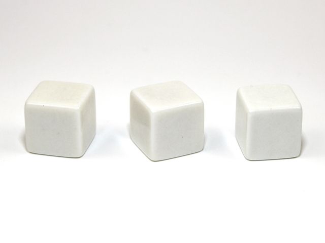 Blank Dice: 15mm d6 Opaque White