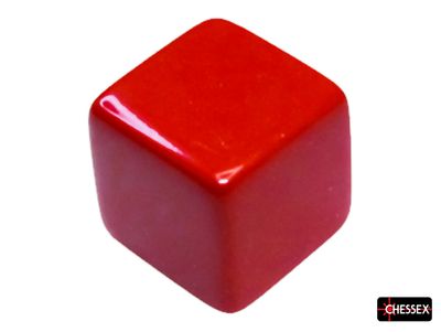 Blank Dice: 15mm d6 Opaque Red