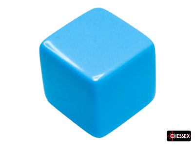 Blank Dice: 15mm d6 Opaque Light Blue