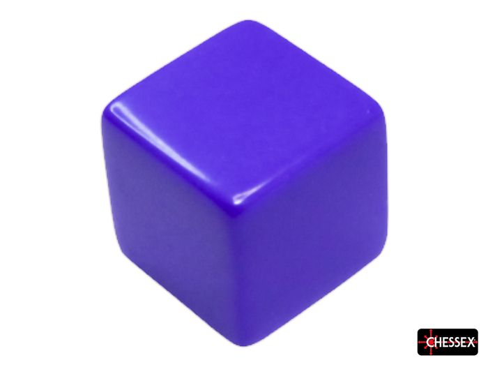 Blank Dice: 15mm d6 Opaque Dark Purple