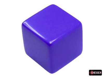 Blank Dice: 15mm d6 Opaque Dark Purple