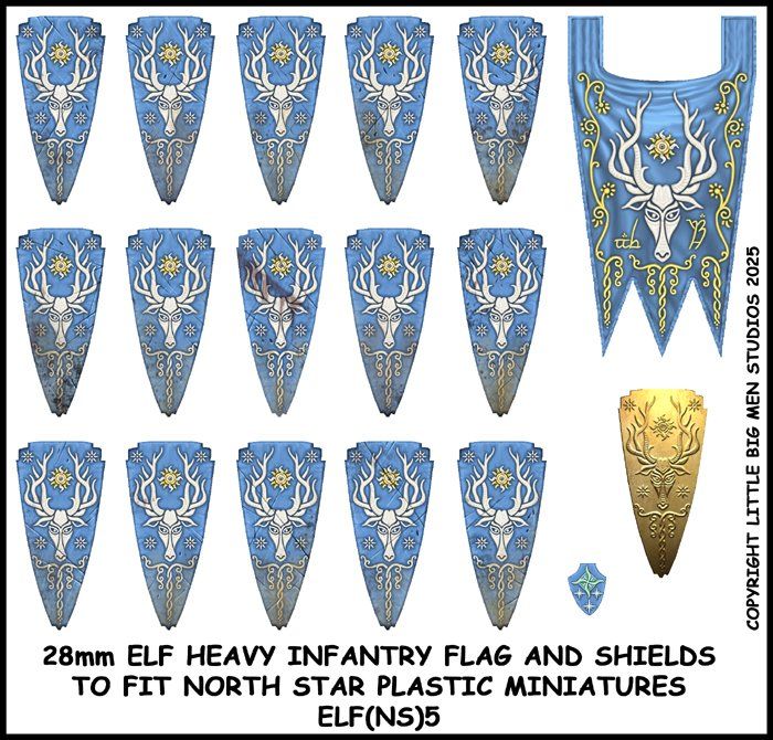 Oathmark: Elf Heavy Infantry Flag &amp; Shields Transfers