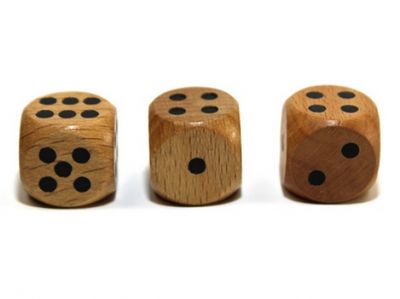 d6 16mm Wood Dice (qty 1)