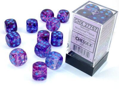 16mm d6 Nebula - Nocturnal / Blue Luminary (12ct / block)