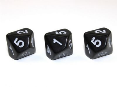Single Dice: d5 16mm Black / White