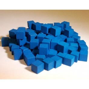 Wooden Cube, 8mm Blue
