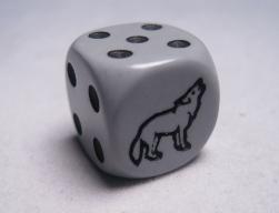 16mm d6 - Grey with Wolf Icon