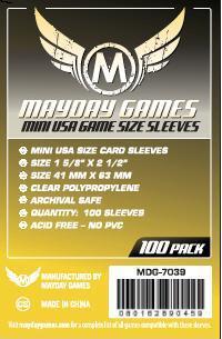 Mini USA Size Sleeves, Yellow Label (100/pack) 41 X 63 MM