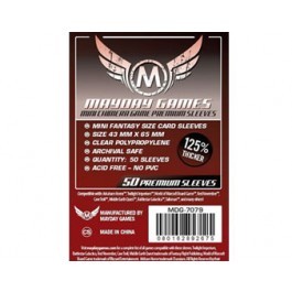 Mini Chimera Sleeves, Dark Red Label Premium Clear (50/pack) 43 X 65 MM