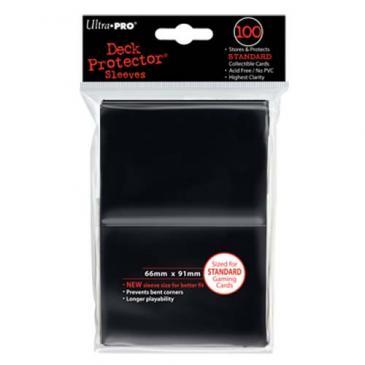 Ultra-Pro Deck Protector Card Sleeves, Standard Size (66mm x 91mm), Black, 100/pk
