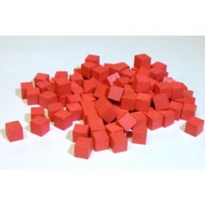 Wooden Cube, 8mm Red
