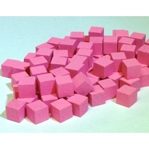 Wooden Cube, 8mm Pink