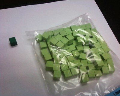 Wooden Cube, 10mm Light Green