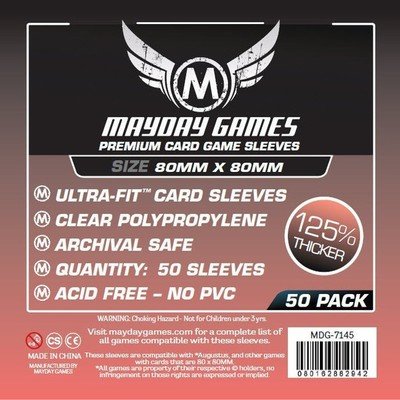 Medium Square Premium Card Sleeves - (50/pack) 80 X 80 MM