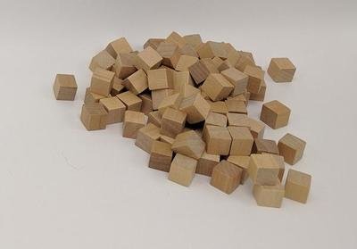 Wooden Cube, 10mm Natural Grain