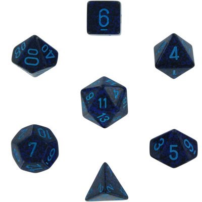 Polyhedral 7-die RPG Set (Chessex) Speckled, Cobalt