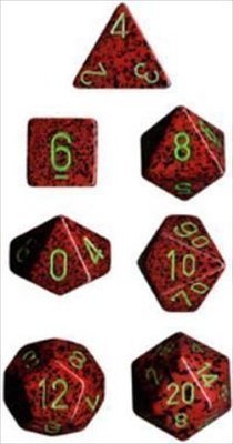 Polyhedral 7-die RPG Set (Chessex) Speckled, Strawberry