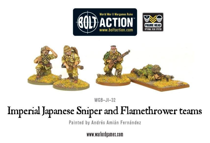 Bolt Action Imperial Japanese Army Sniper and Flamethrower Teams