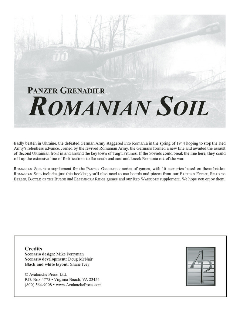 Panzer Grenadier: Romanian Soil