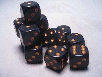 16mm d6 Opaque - Black / Gold