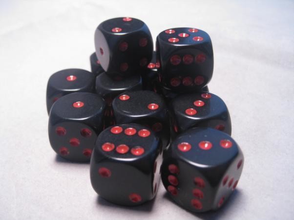 16mm d6 Opaque - Black / Red