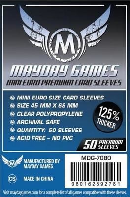 Mini-Euro Card Sleeves, Dark Blue Label Premium (50/pack) 45 X 68 MM